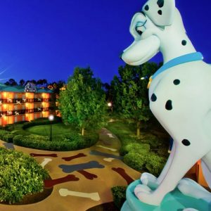 101 Dalmations statue at Disney's All-Star Movie Resort